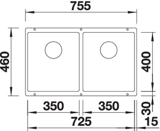 BLANCO SUBLINE 350/350-U InFino silgranit™ bez pribora