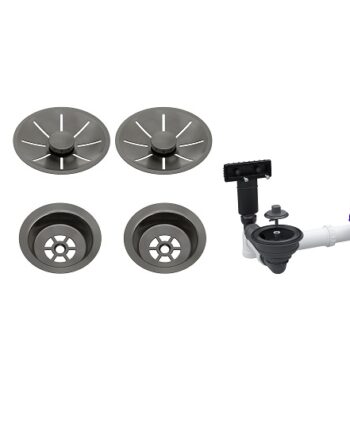 BLANCO SATIN DARK STEEL InFino pribor bez dalj.upr. – 2 korita