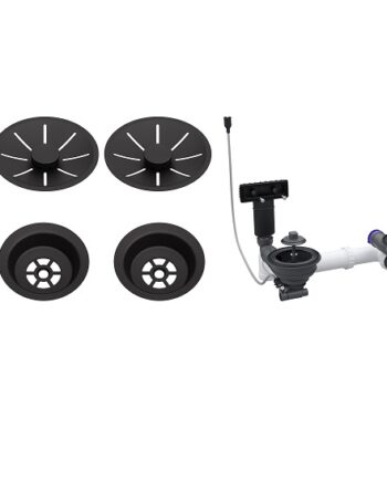 BLANCO MAT CRNI InFino pribor s dalj.upr. – 2 korita