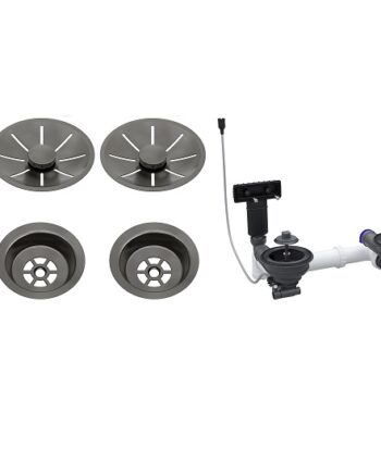 BLANCO SATIN DARK STEEL InFino pribor s dalj.upr. – 2 korita