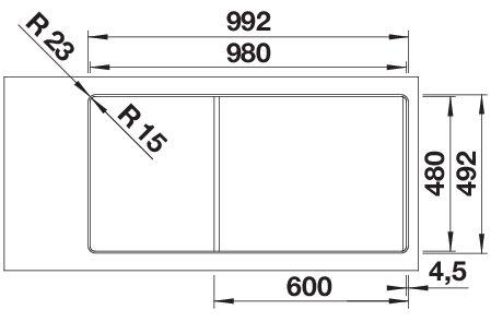 BLANCO ADIRA XL 6 S-F InFino silgranit™
