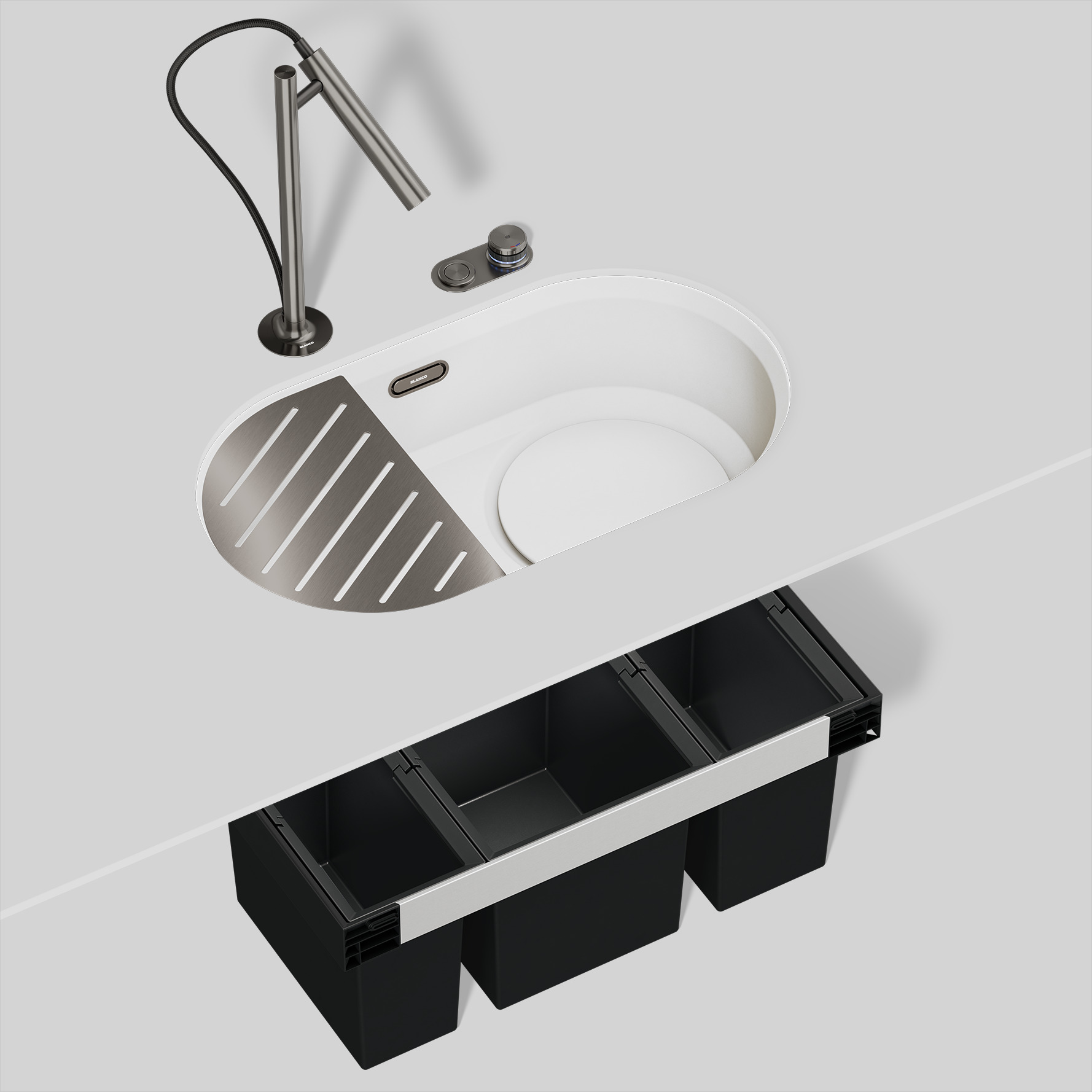 BLANCO LUNEOO-S satin platinum VT